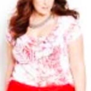 SHORT SLEEVE T-SHIRT, LOLLIPOP PINK, SIZE 3X, PRINTED BURNOUT, COTTON/POLYESTER,